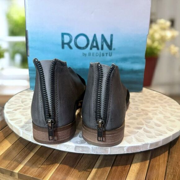 Bed Stu Betty Leather Back‑Zip Sandal Handcrafted Criss‑Cross Peep‑Toe Size 8 - Picture 11 of 16